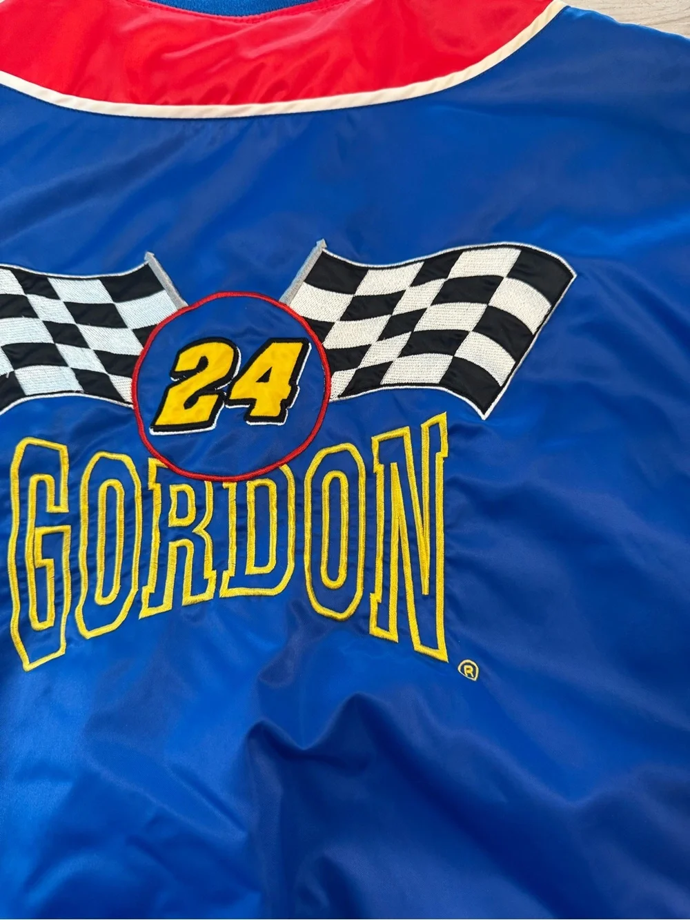 Vintage Nascar Jeff Gordon #24 Blue, white, Red Racing Bomber Jacket - Picture 6 of 11